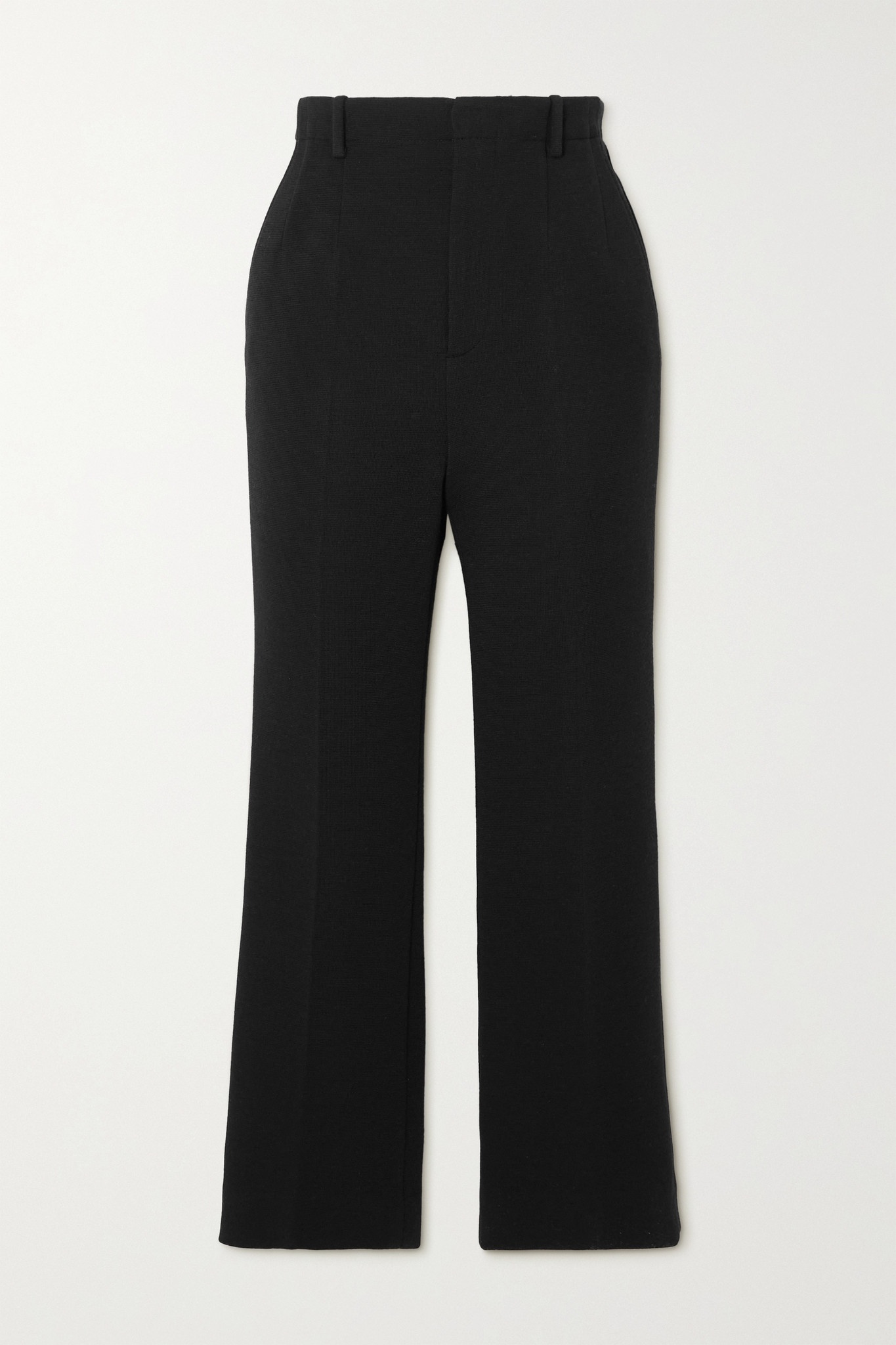 Cropped wool-blend straight-leg pants - 1