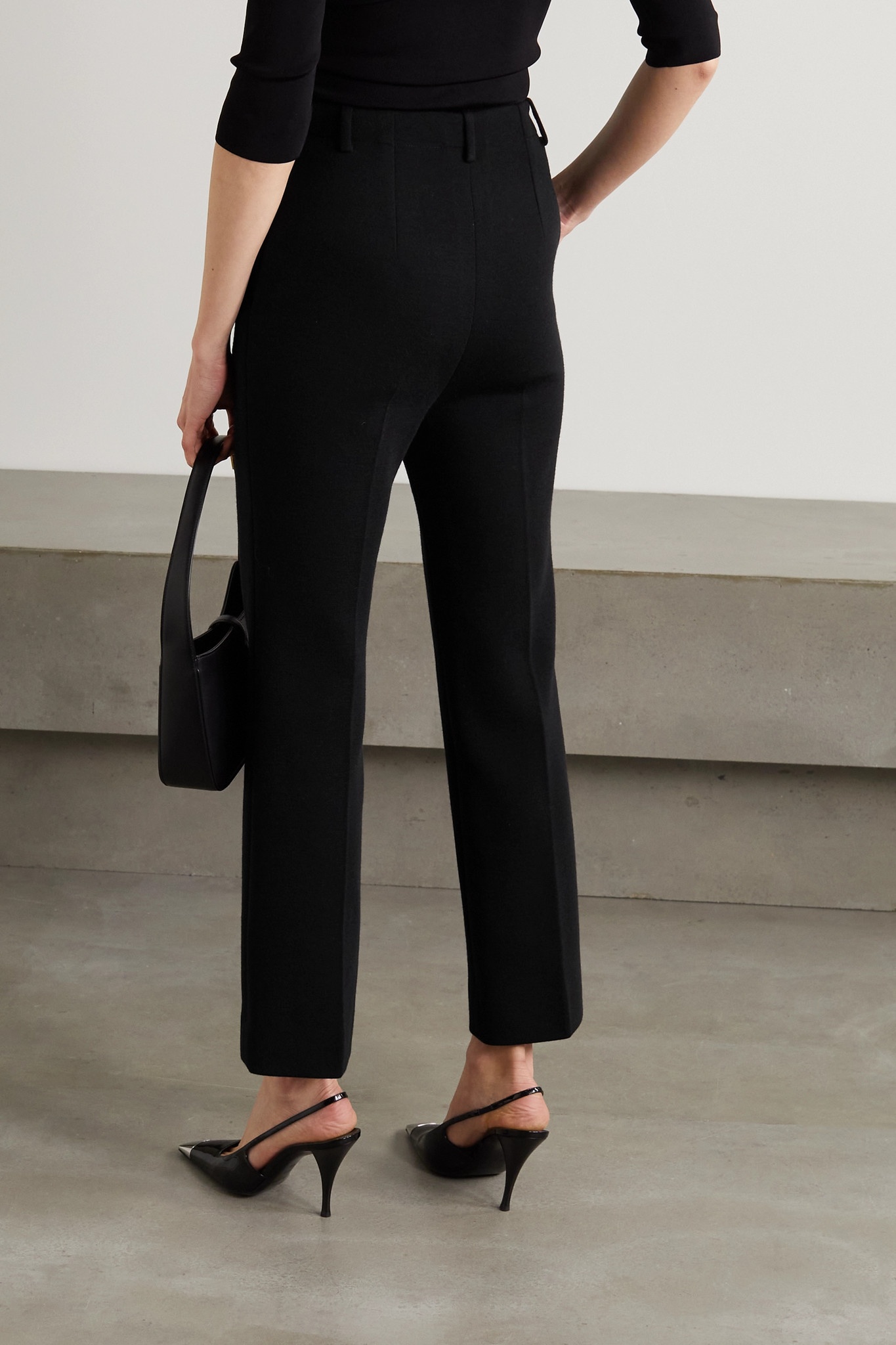 Cropped wool-blend straight-leg pants - 5