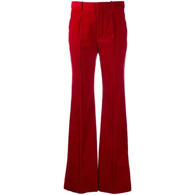 Cotton-corduroy flared pants - 1