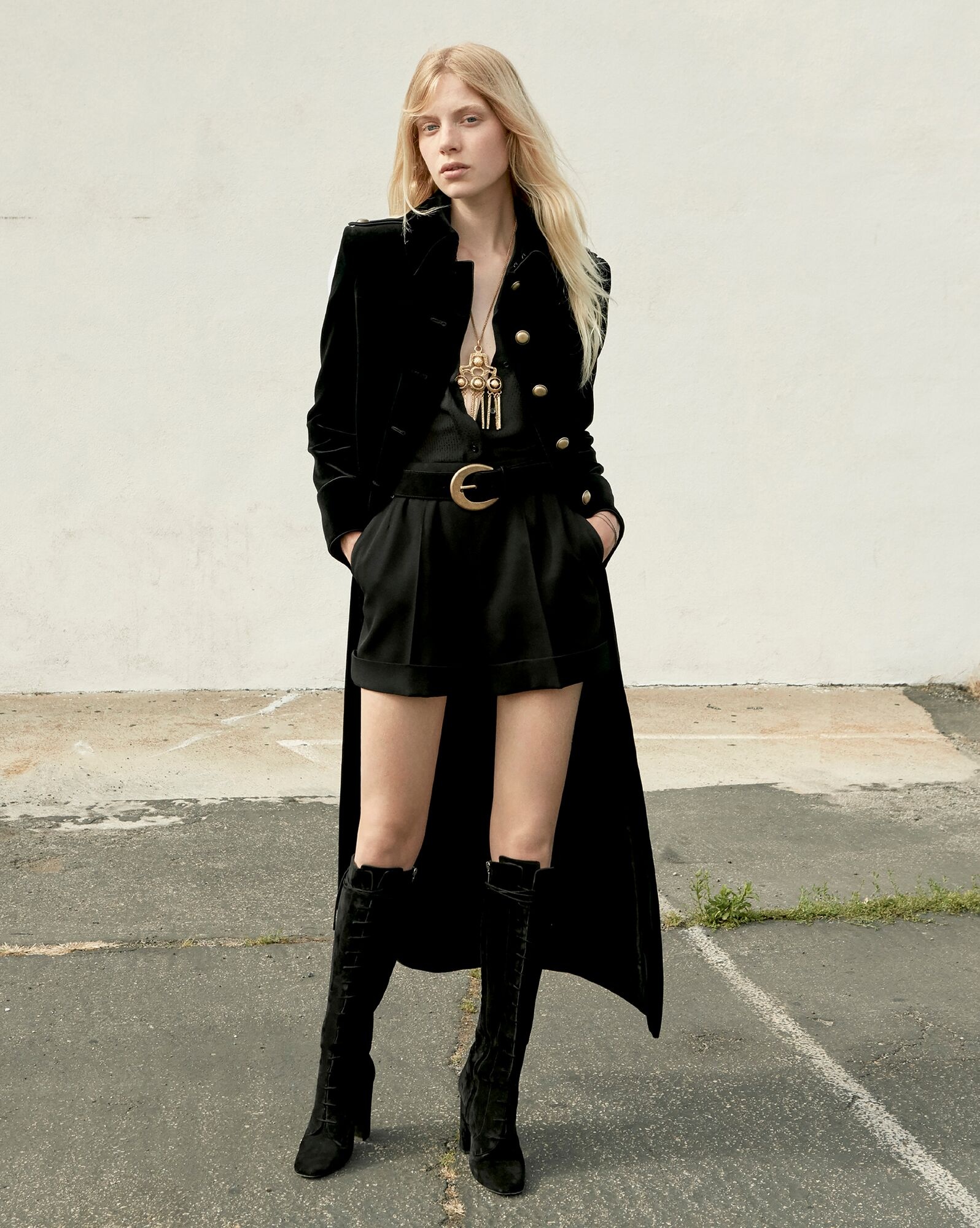 pleated shorts in wool twill - 3