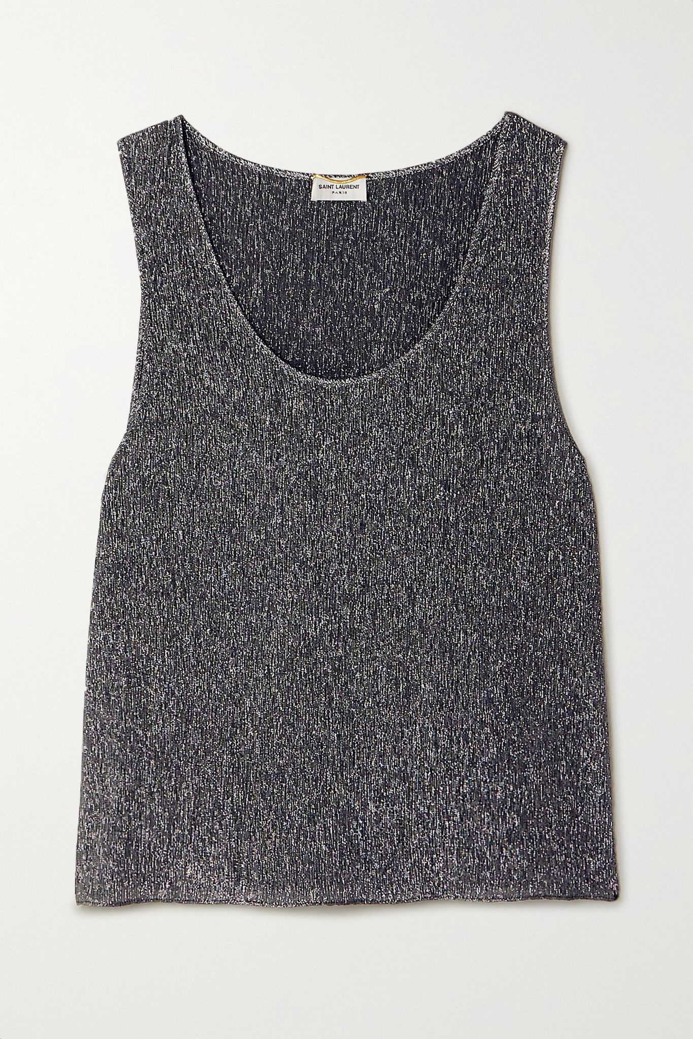 Metallic silk-blend tank - 1