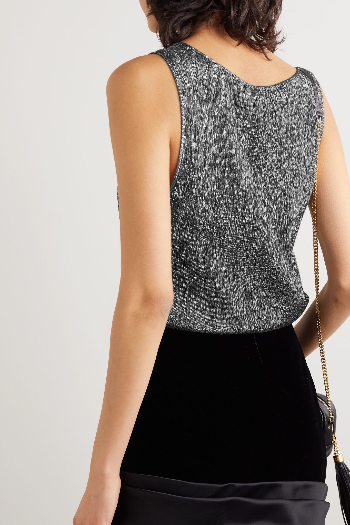 Metallic silk-blend tank - 7