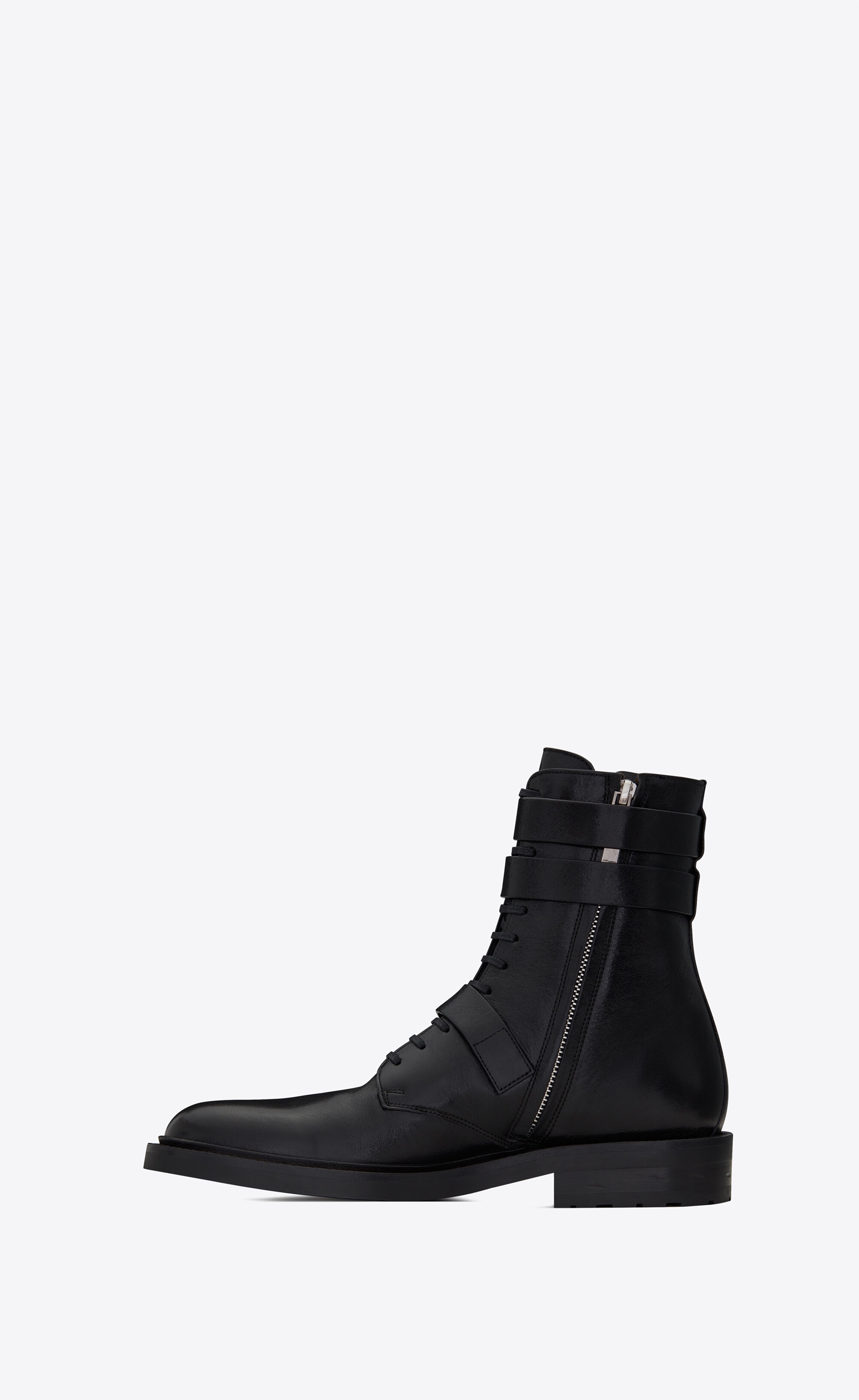 army booties in kangaroo-embossed leather - 5