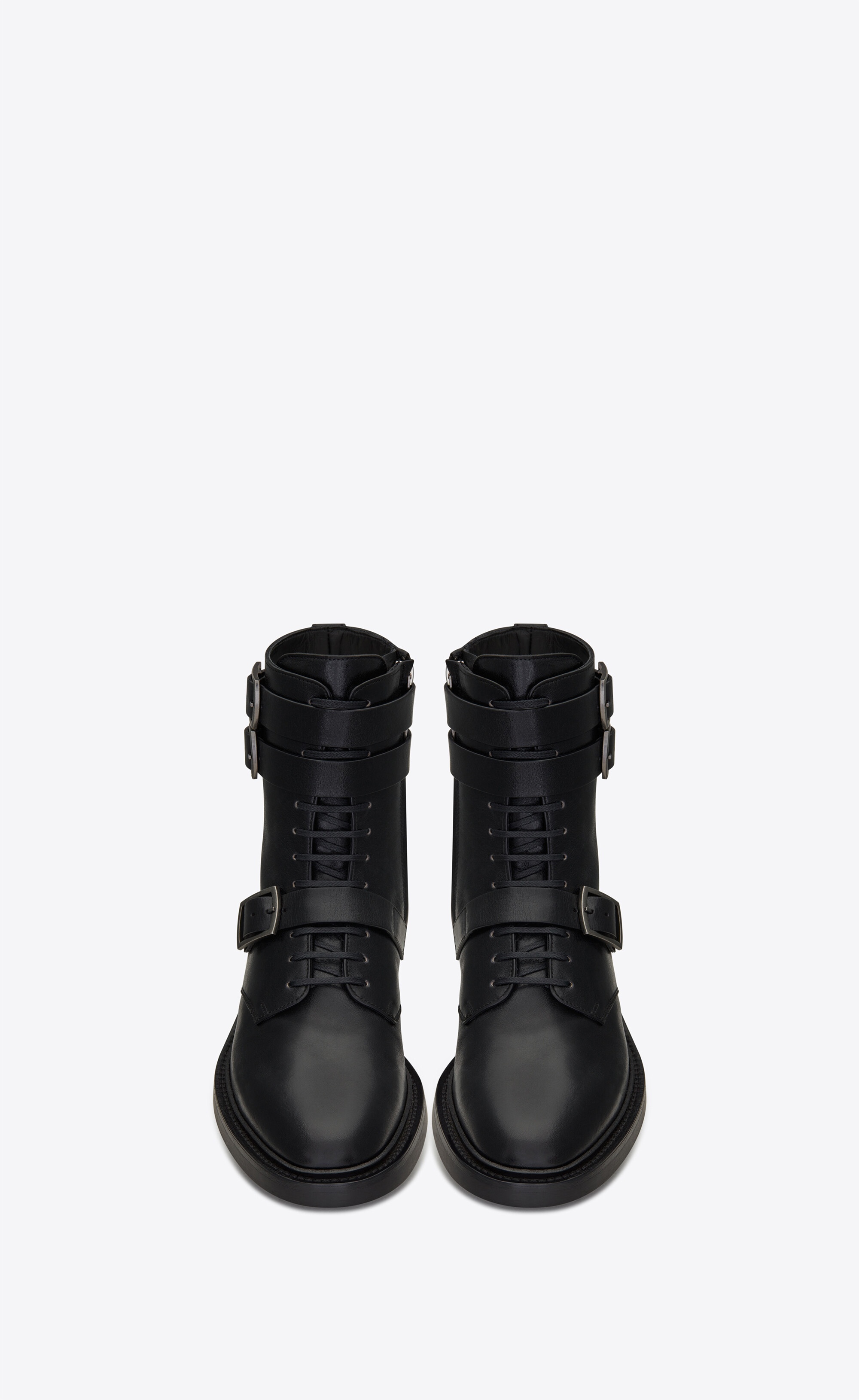 army booties in kangaroo-embossed leather - 3