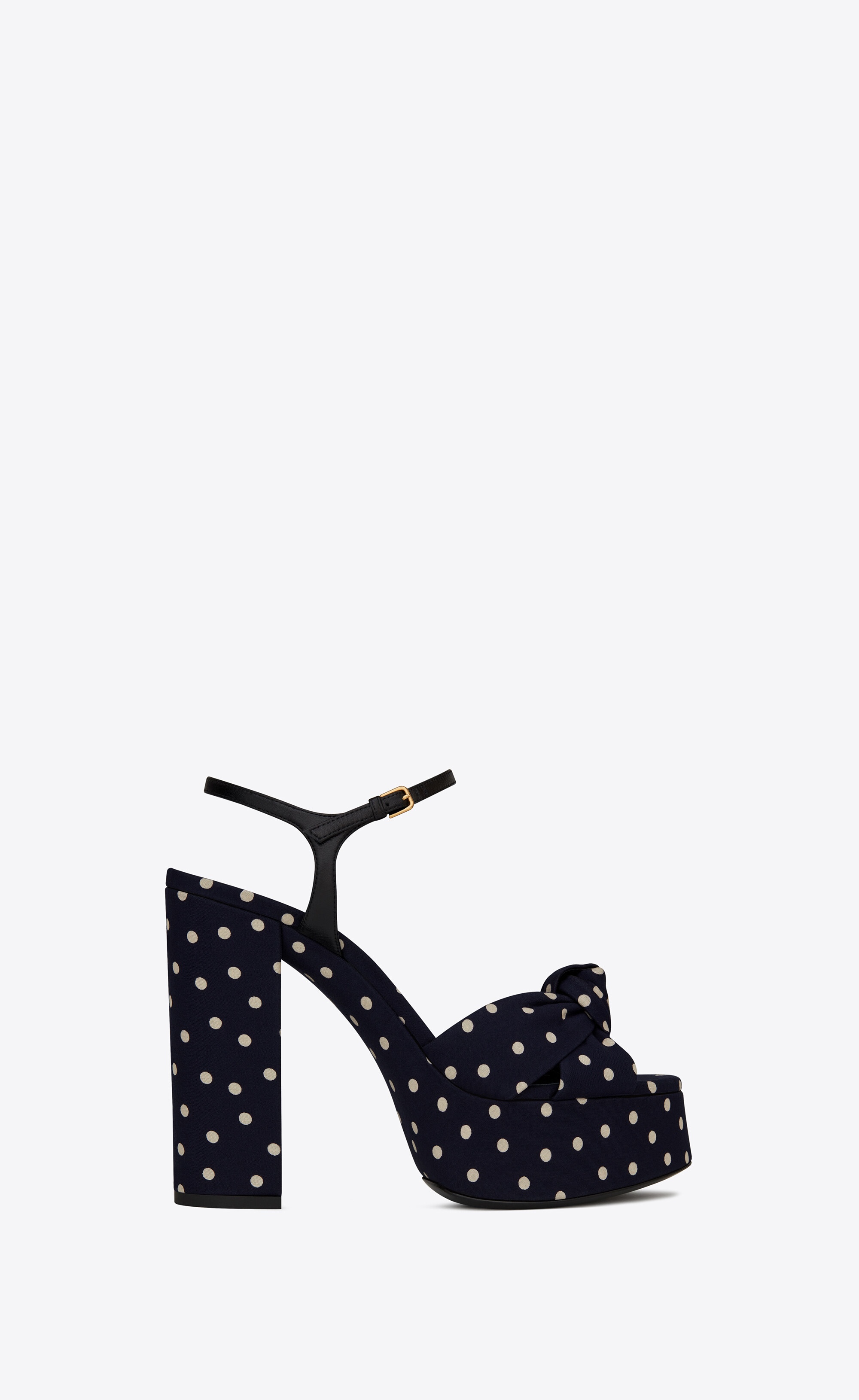 bianca sandals in polka-dot canvas and smooth leather - 1