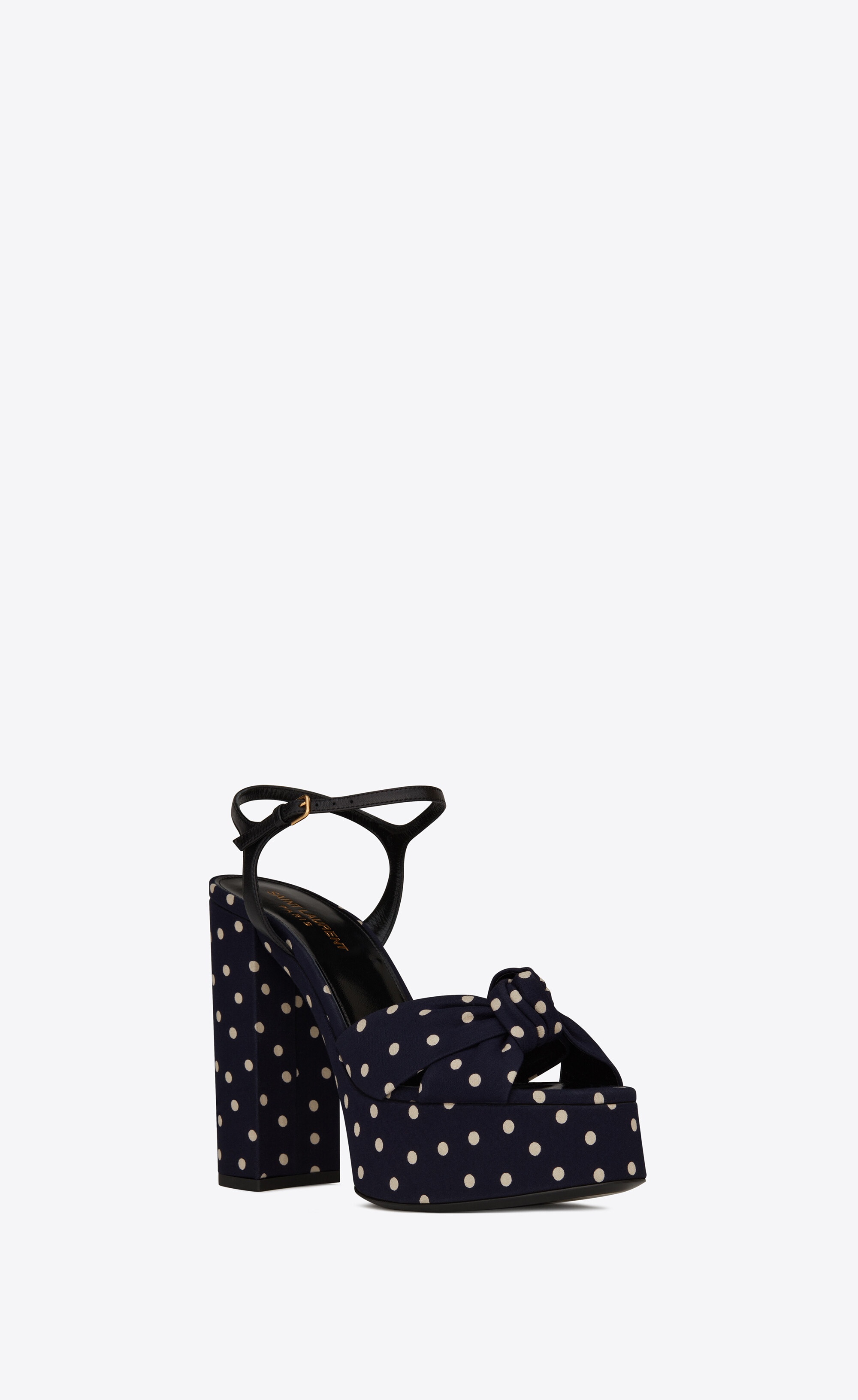 bianca sandals in polka-dot canvas and smooth leather - 5