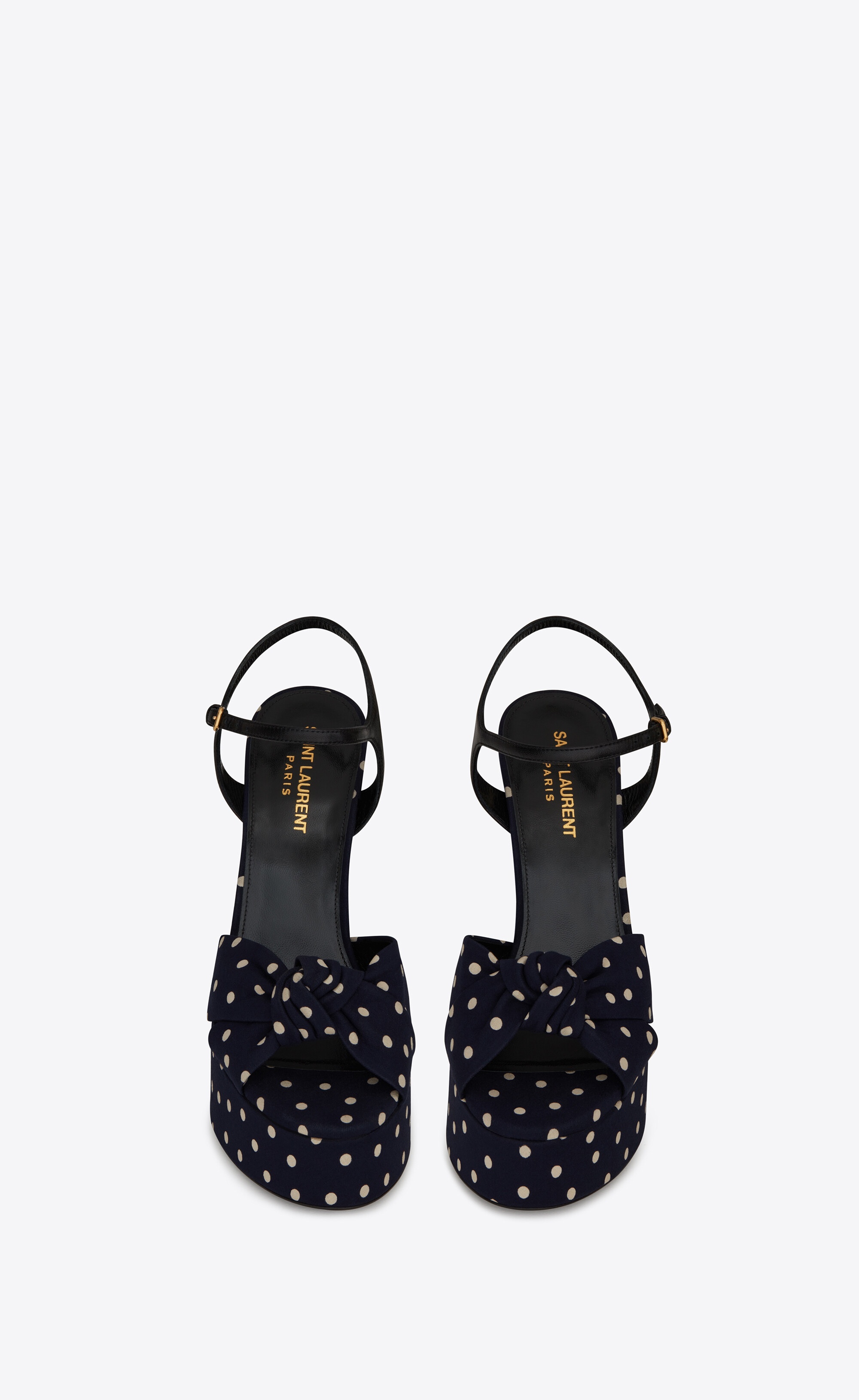 bianca sandals in polka-dot canvas and smooth leather - 3
