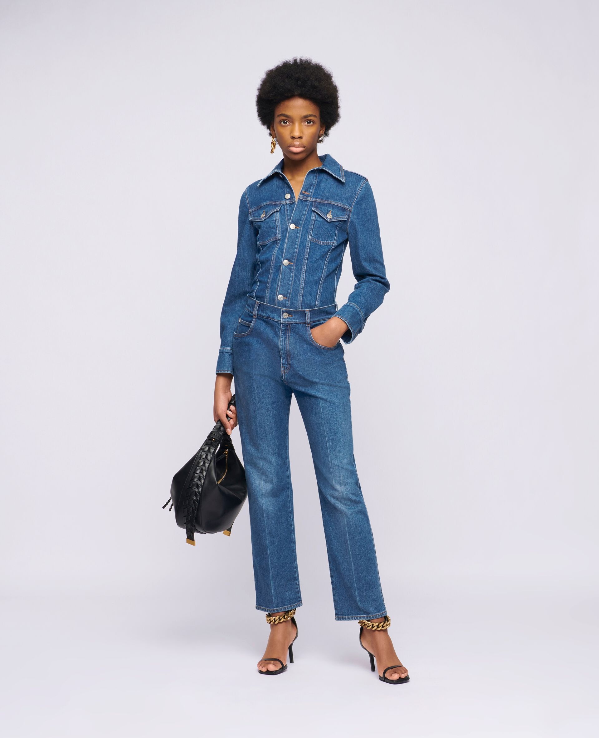 Vintage Wash Denim Jumpsuit - 2
