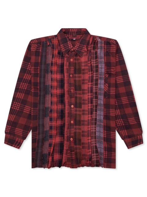 OVER DYED RIBBON SHIRT - RED