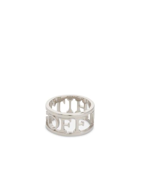 Off-White Logo Lettering Ring in Silver