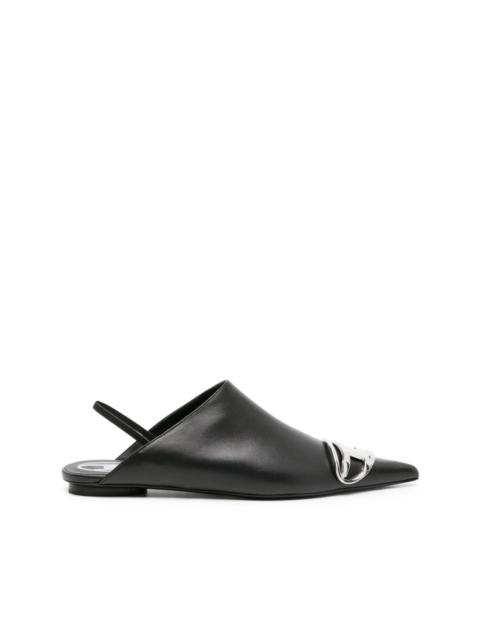 Diesel logo-plaque leather mules