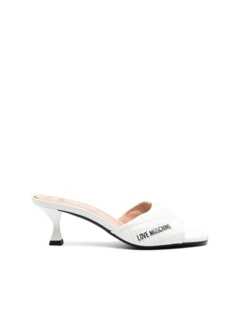 Moschino logo-print 65mm quilted mules