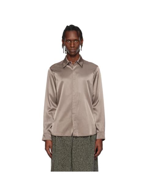 Dries Van Noten Taupe Satin Shirt