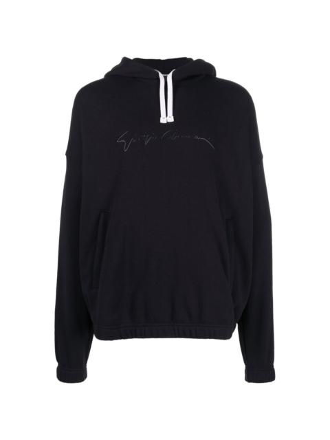 GIORGIO ARMANI logo-print cotton hoodie