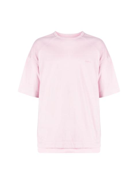 side-zip layered-hem T-shirt