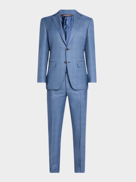 Canali Men's Wool-Silk Windowpane Suit