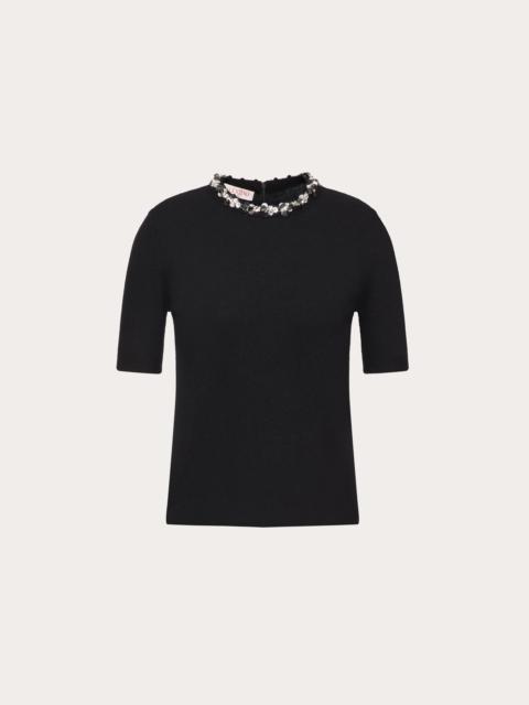 Valentino EMBROIDERED WOOL SWEATER