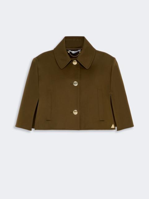 Max Mara PADRE Water-repellent cropped gabardine cape - KAKI