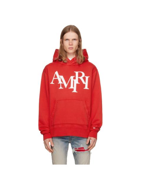 AMIRI Red 'AMIRI' Staggered Hoodie