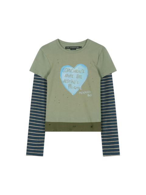 Andersson Bell Layered Heart Message Long Sleeve Tee