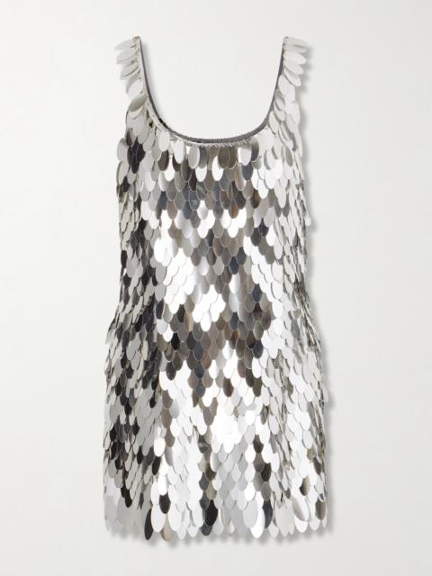 rabanne Sequined Silver-tone Chainmail Mini Dress