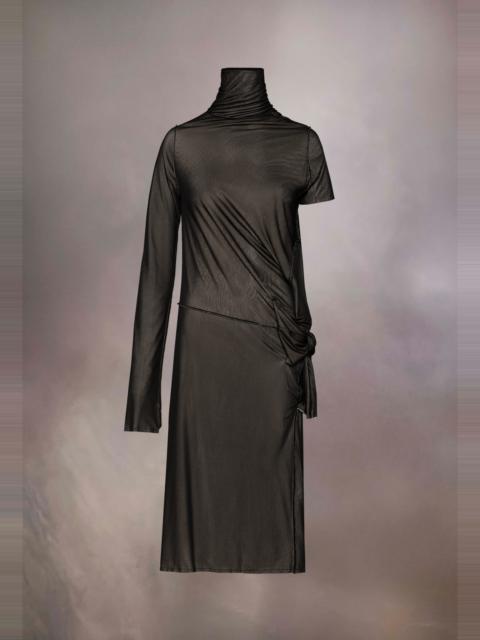 Asymmetric ruched dress