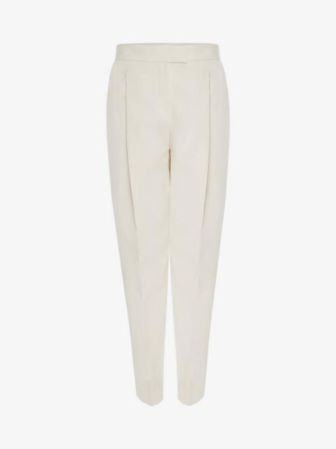 Alexander McQueen Wool Peg Trouser in Ivory