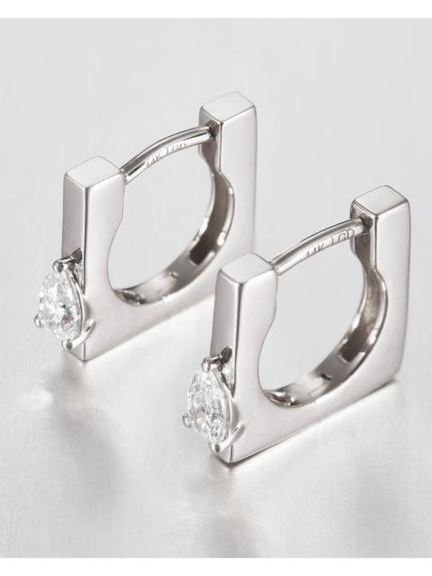 JENNY BIRD 14K Pear Cut Diamond Huggie Earrings