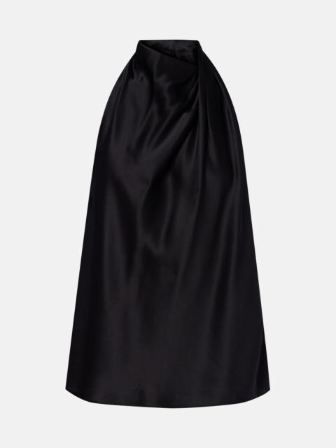 THE SEI Halterneck silk satin top