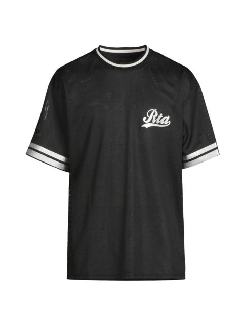 RTA Men's Colin Logo Knit T-Shirt - Black With Silver Foil