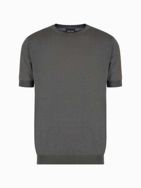 GIORGIO ARMANI Silk and cotton crew-neck jumper