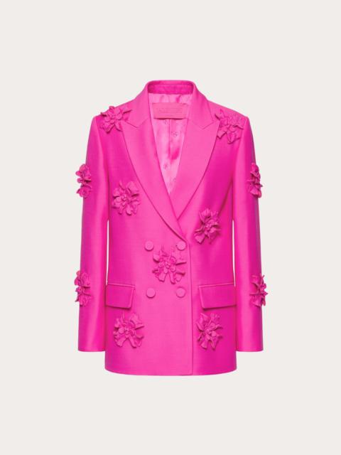 Valentino CREPE COUTURE BLAZER WITH FLORAL EMBROIDERY