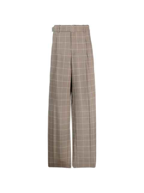 Étude windowpane-print wide-leg trousers