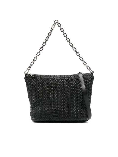 EMPORIO ARMANI chain-strap woven shouler bag