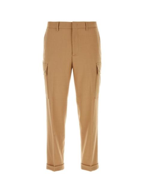 Camel stretch wool cargo pant