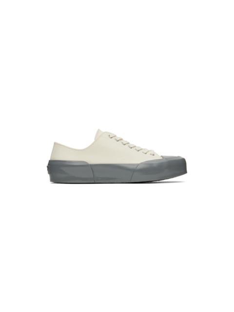 Jil Sander White & Gray Low-Top Sneakers