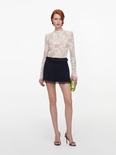 self-portrait Cream Sequin Lace Top