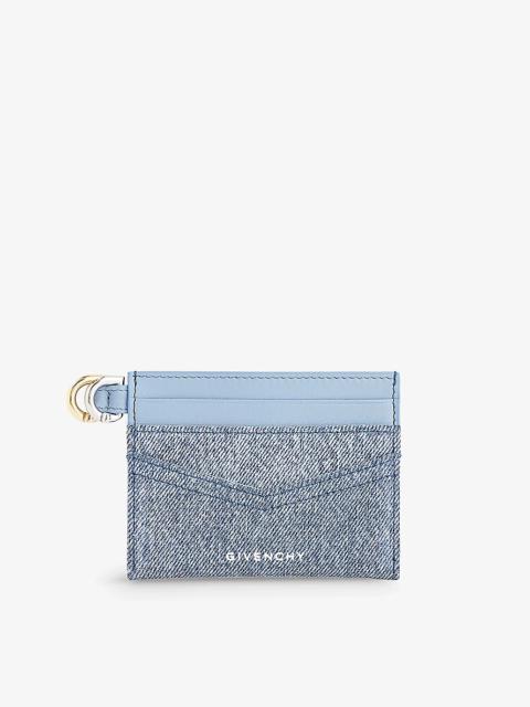 Givenchy Voyou leather and denim card holder
