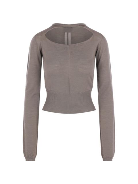 Rick Owens cut-out ribbed-trim sweater