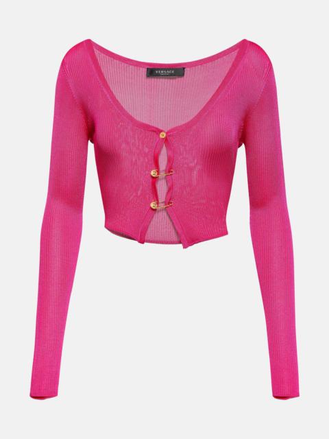VERSACE Safety Pin cropped cardigan