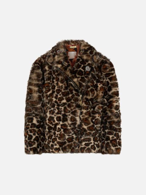 CAMILLA OVERSIZED FUR BIKER JACKET