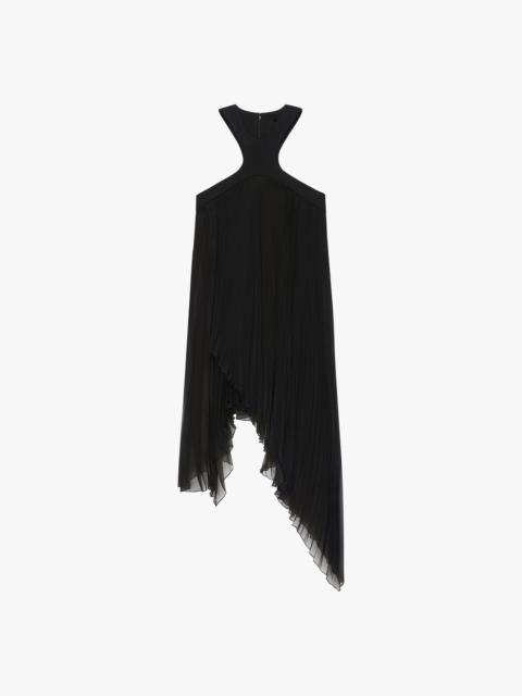 Givenchy Black Pleated Dress With Asymmetrical Bottom