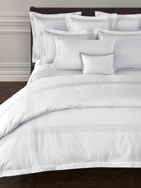 Ralph Lauren Organic Sateen Handkerchief Duvet Cover & Sham Collection - Silver