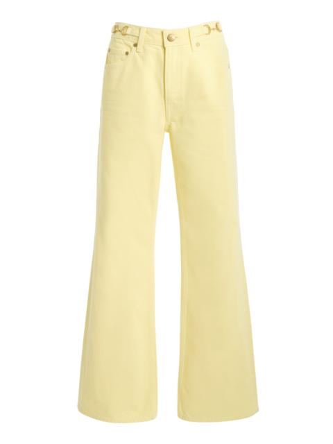 ULLA JOHNSON The Laurel Kick Flare Jeans white