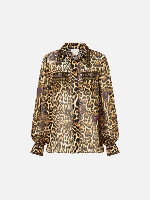 CAMILLA CURVED COLLAR BLOUSE WITH POCKETS