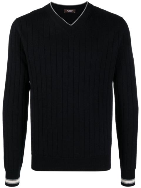 PESERICO V-neck ribbed-knit virgin-wool jumper