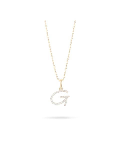 STONE AND STRAND Large Pave Scripted Initial Charm Necklace