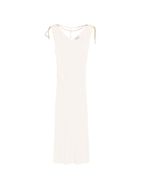 ELISABETTA FRANCHI V-neck ribbed midi dress