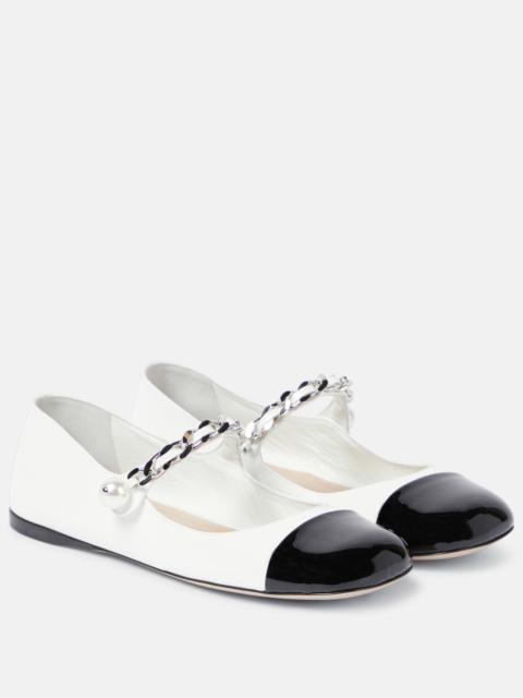 Miu Miu Embellished leather ballet flats