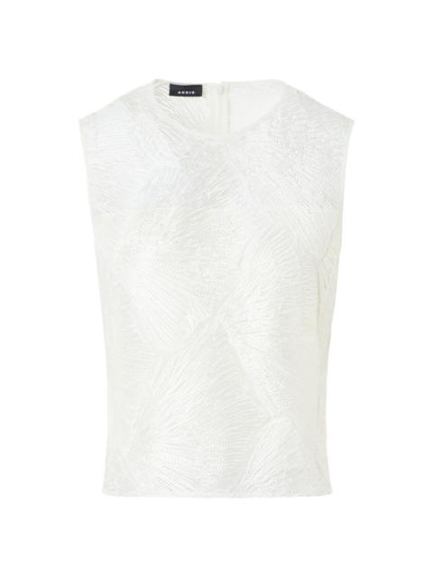 AKRIS Women's Lacquered Fan Lace Top - Ecru